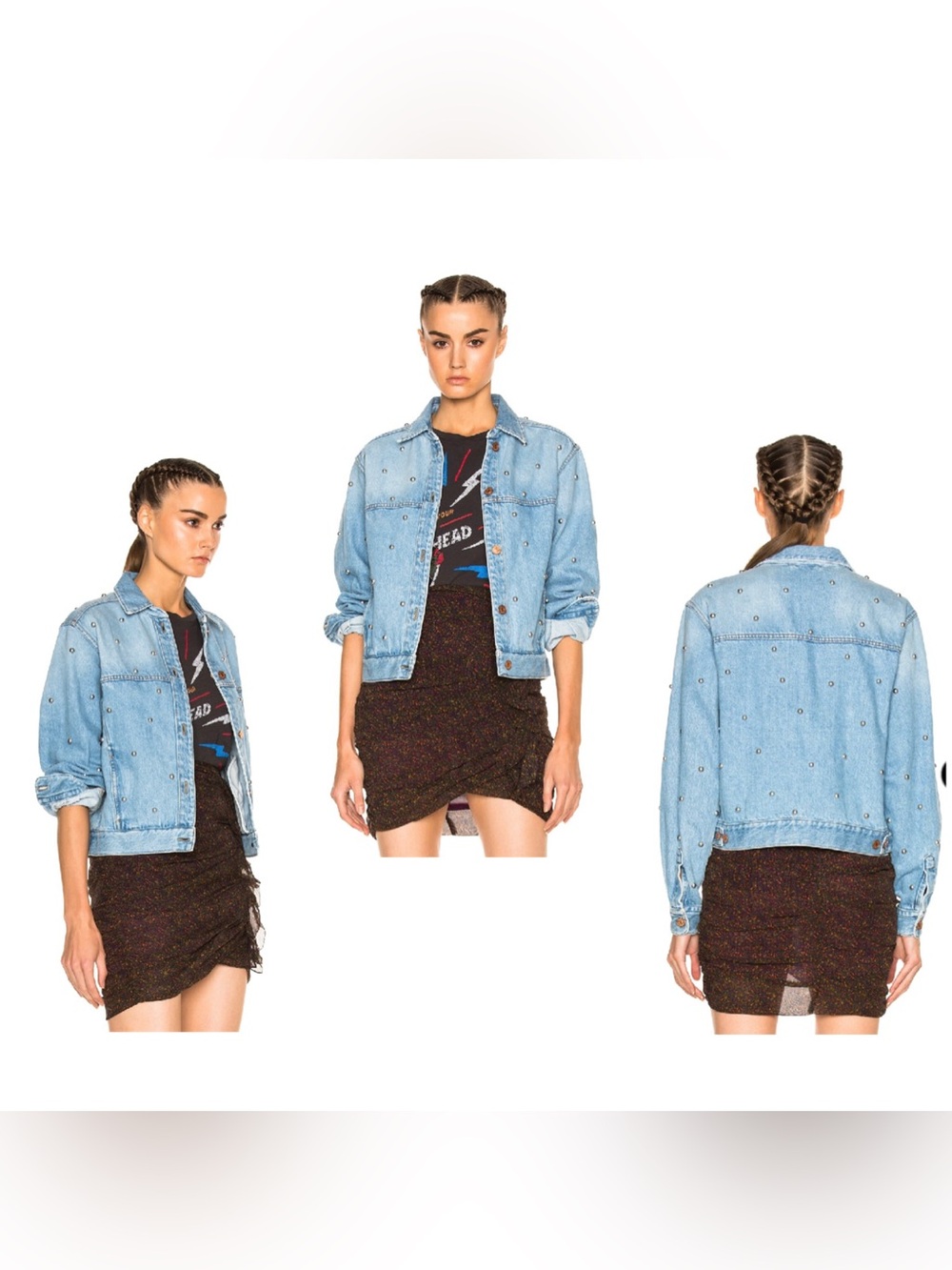 Coften Fancy Studded Denim Jacket-Flawed